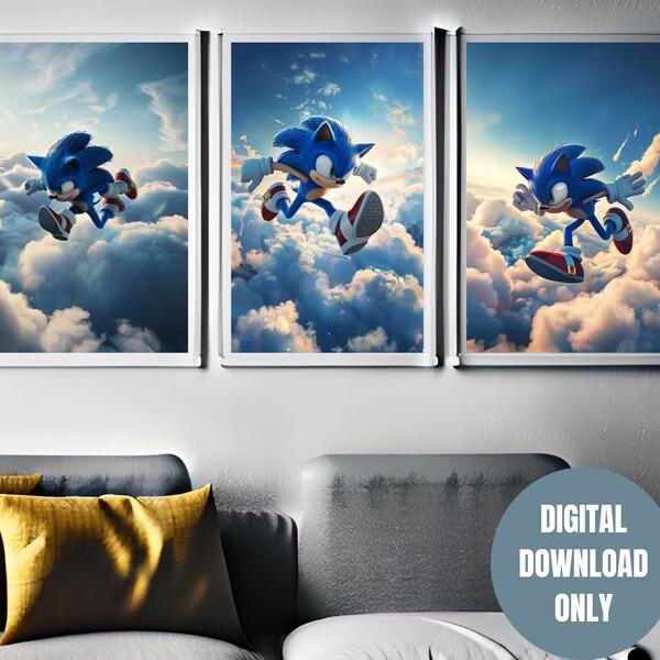 Poster Géant Sonic - Décoration Murale Pour Chambre D'enfant - Taille XL