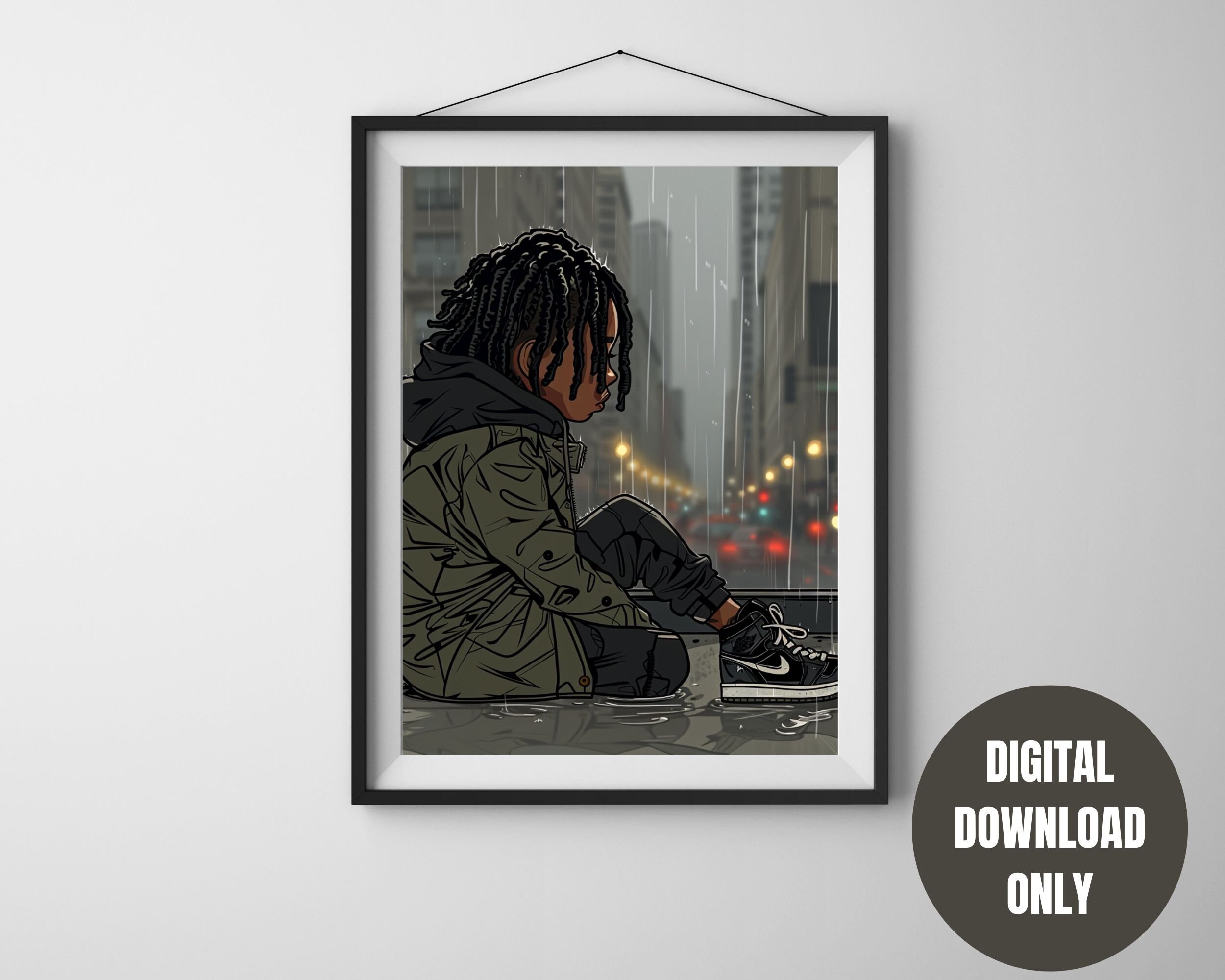 Dope Anime Digital Wall Art Animated Wall Art Dope Wall Art Urban