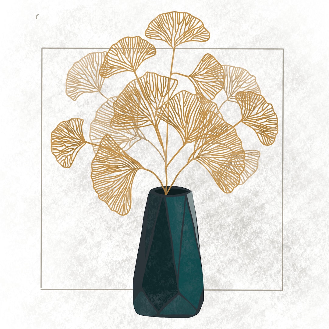 Flower Vase Poster Etsy