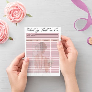 Wedding Bill Tracker, Wedding payment Tracker, Tracker, Debt Payoff