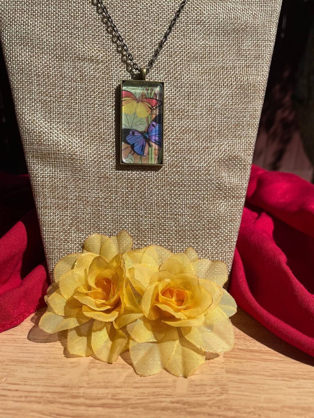 Monarch Butterfly, Pendant Necklace, Butterfly Image Art Jewelry