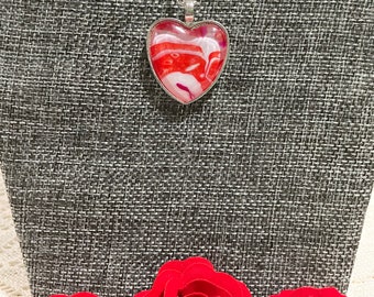 Flowing Red Heart Pendant, One-of-a-Kind Jewelry