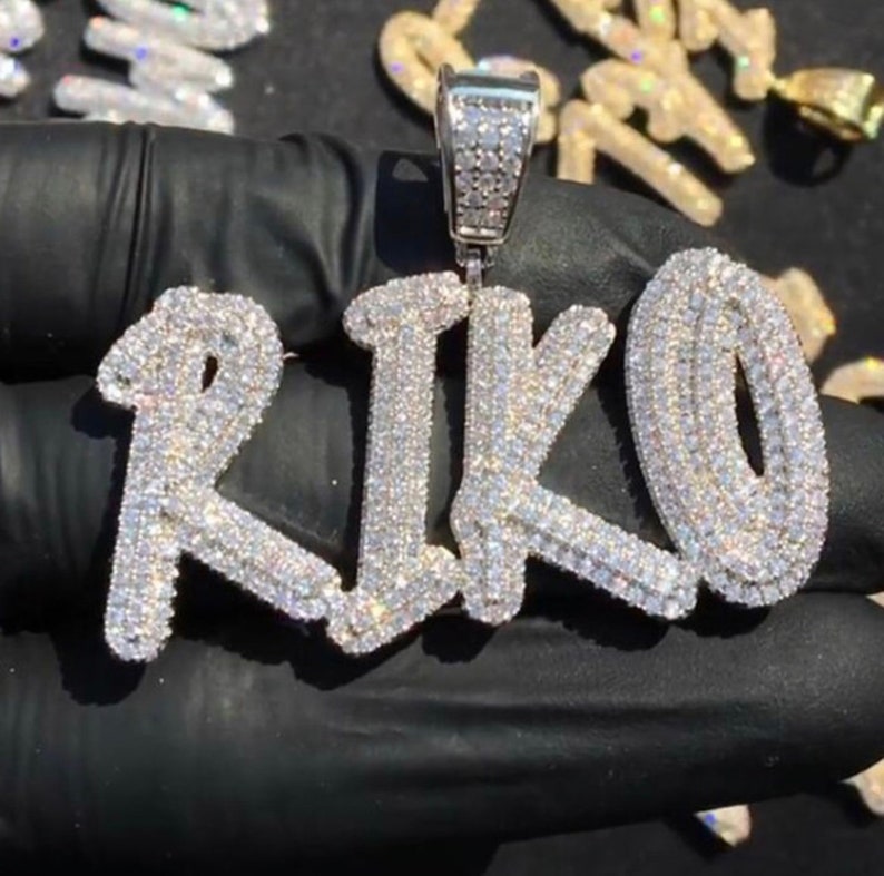 Custom Cursive Style Iced-out Chain by Akiraice Made to Order - Etsy