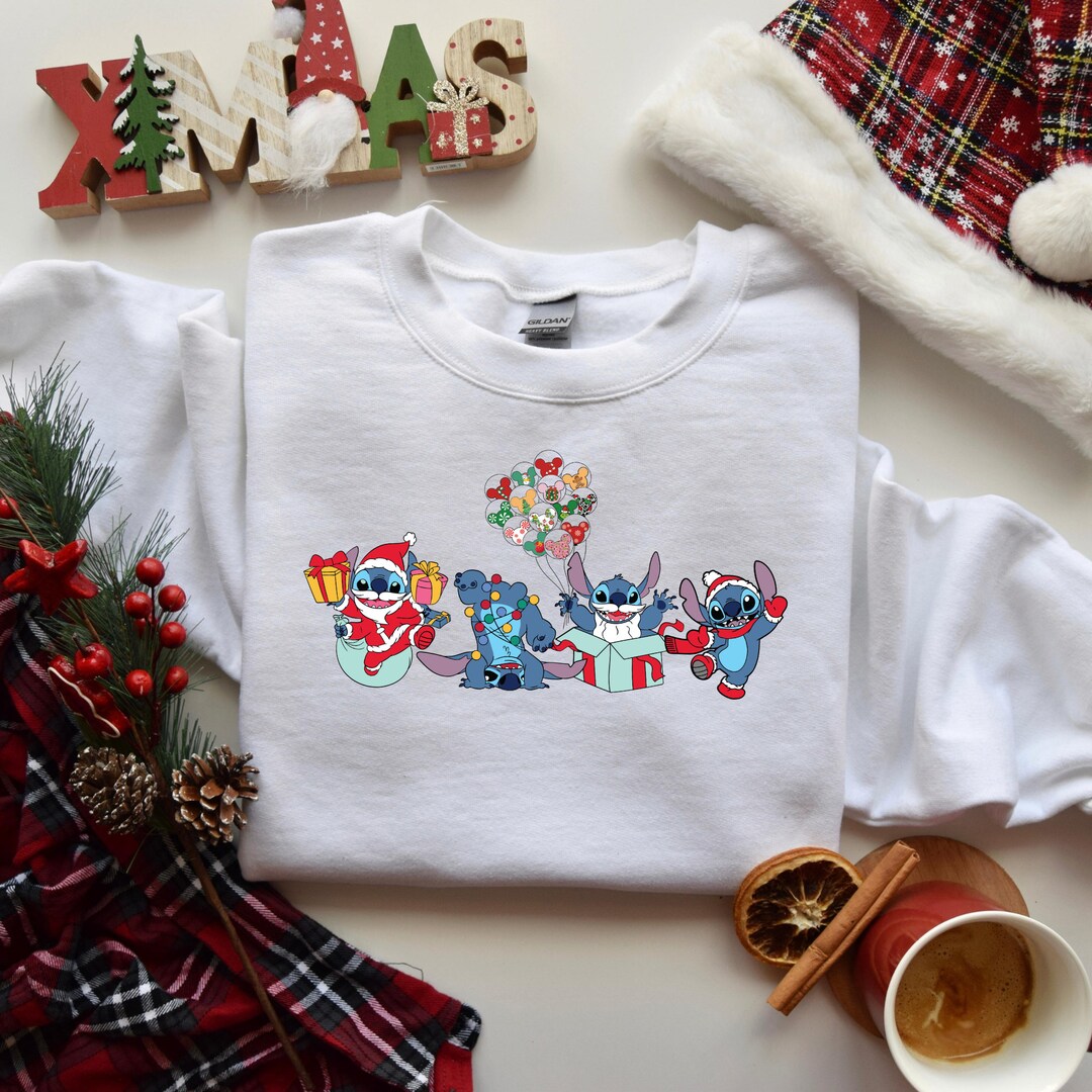 Christmas Stitch Sweatshirt Stitch Christmas Sweater Disney Etsy