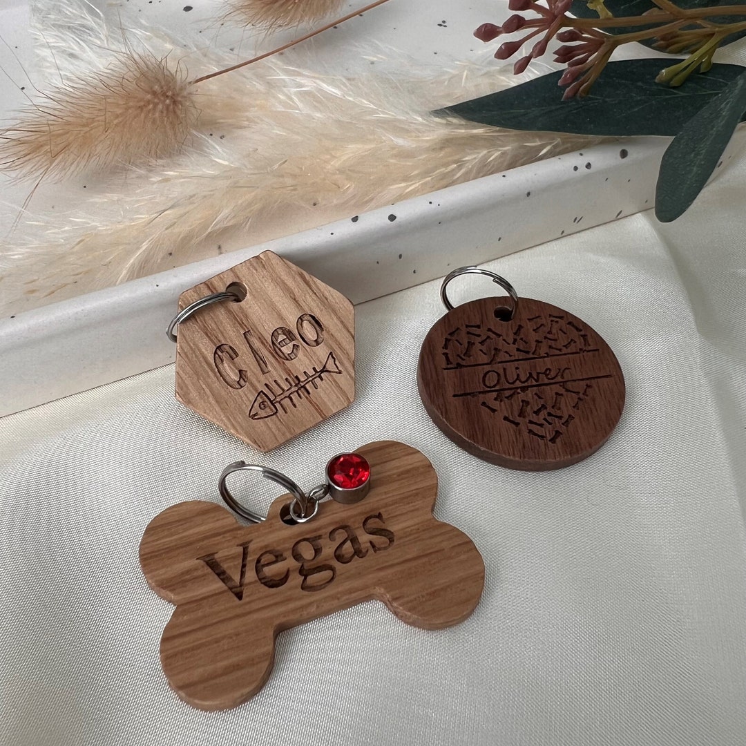 Custom Dog Tags, Wood Dog Tags, Personalized Dog Tag, Dog Gifts, Wooden