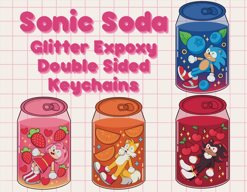 Sonic Soda Keychains Etsy