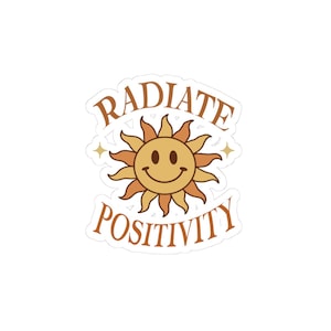 Retro Smiley Sun Sticker: Radiate Positivity Vinyl Decal