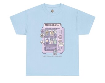 Feelings Vending Machine Graphic Tee: Pastel Chaos Design