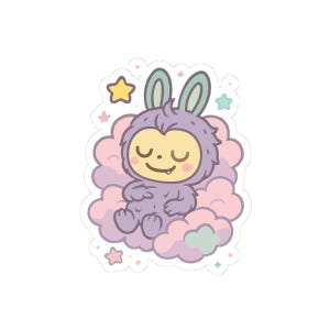 Pegatinas troqueladas Dreamy Labubu: pegatinas de fantasía pastel, adorables pegatinas, decoración para álbumes de recortes, pegatinas para portátil, papelería kawaii