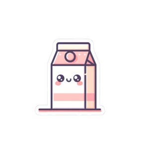 Adesivos Kawaii com corte de beijo de leite - Adesivos fofos e adoráveis, Adesivo Kawaii para laptop, Suprimentos divertidos para scrapbooking, Decoração de diário divertida, Feliz