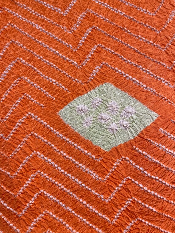 Vintage Kimono from Japan - Shibori / Orange - image 4