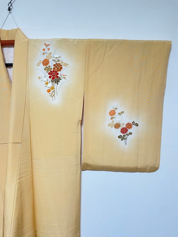 Vintage Kimono from Japan - Houmongi / Beige - image 3