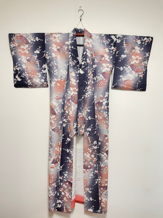 Vintage Kimono from Japan - Komon / Navy - image 1
