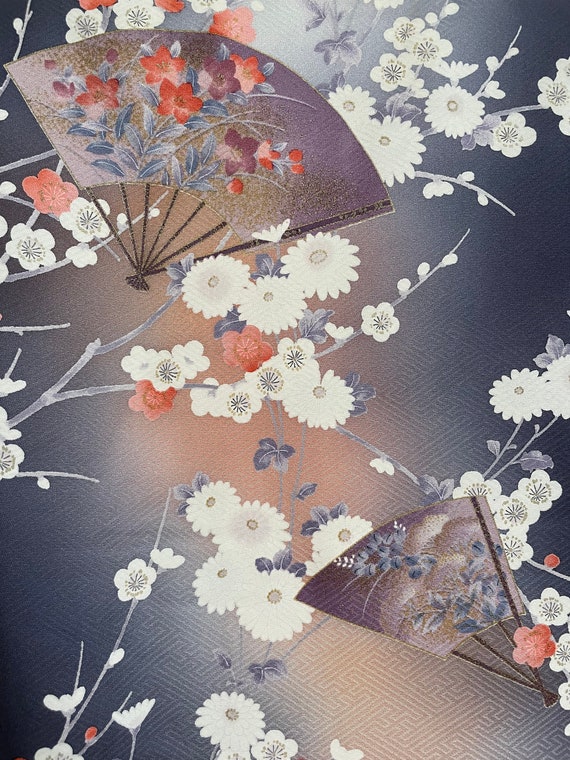 Vintage Kimono from Japan - Komon / Navy - image 4
