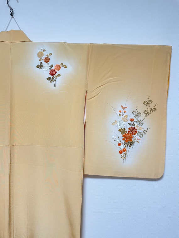 Vintage Kimono from Japan - Houmongi / Beige - image 4