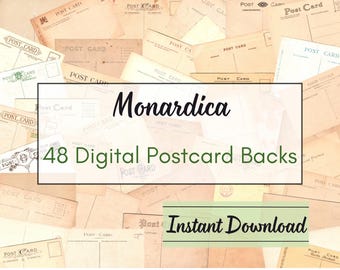 Antique Postcard Backs: 1900s Ephemera for Junk Journals (Digital Download, PDF)