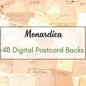 Collection of 48 Antique Unused Postcard BACKS from 1900s 1910s 1920s, Digital Download, Printable Ephemera for Junk Journals