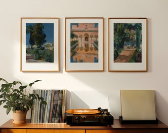 Granada Art Triptych - Joaquín Sorolla - Alhambra Art Print - Gallery Wall set of 3 - Curated Gallery Wall - Art Print Setdownload