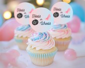 Heels or Wheels Gender Reveal Printable Toppers for He or She Baby Reveal Party DIY Decor HW13