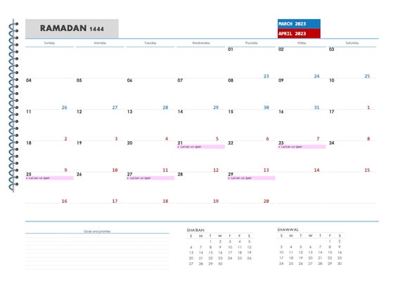 RAMADAN 2023 CALENDAR Printable Digital Muslim Planner - Etsy