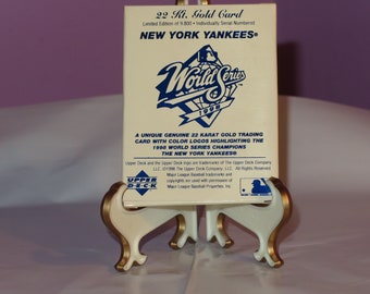 New York Yankees 1998 World Series Champions Gold Card ! Low Number !! Display it in your Man Cave !!