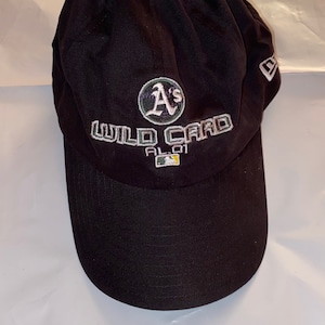 OAKLAND ATHLETICS Wild Card  &#39;01 Win Hat ! The Black Hole !!