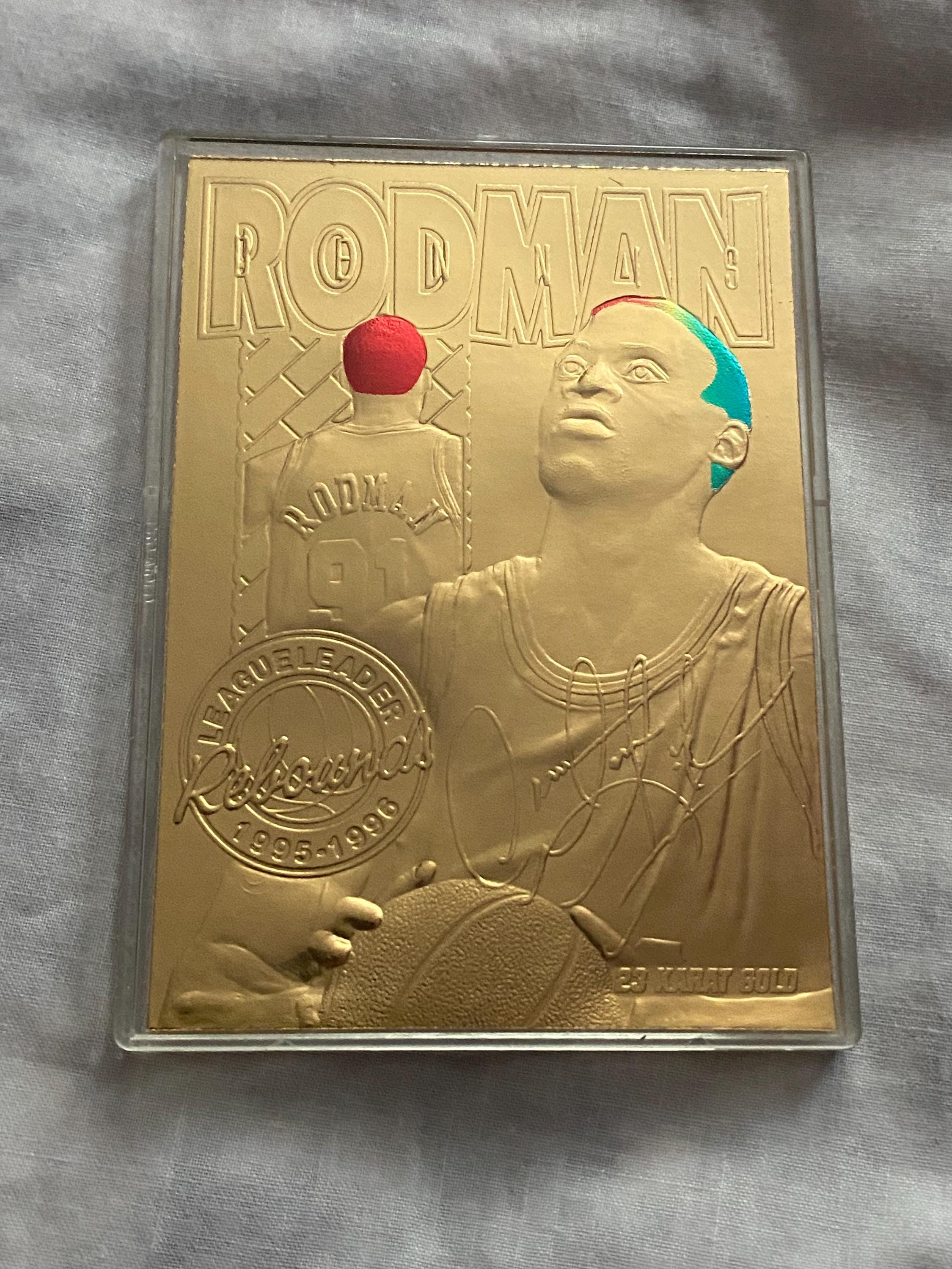 DENNIS RODMAN . 23karat Gold Foil Card . 72 Win Season ! - Etsy
