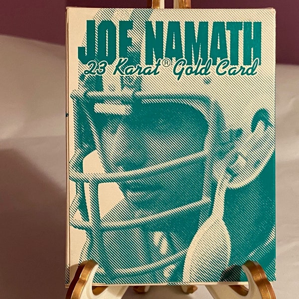 JOE NAMATH ! The N Y JETS Super Bowl winning quarterback ! 23 karat gold foil card !! Broadway Joe !!