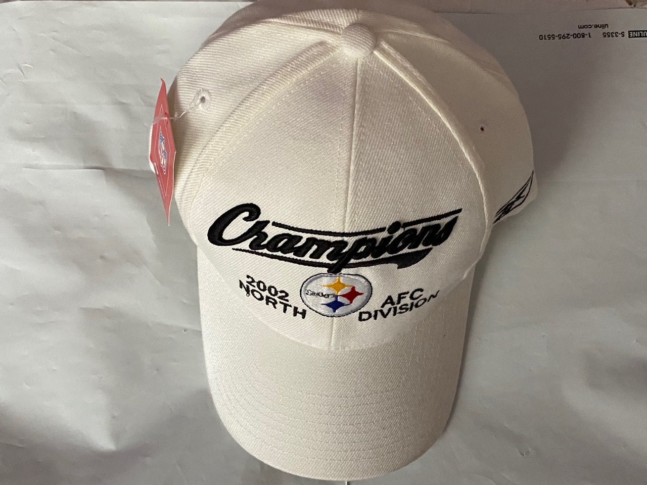 Vintage Pittsburgh Steelers Hat Cap NFL 2002 North AFC Division Champions  Reebok