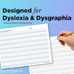 Hojas de práctica de escritura a mano para dislexia y disgrafía / Hojas de trabajo imprimibles con líneas de primaria / Formación de letras y motricidad fina (PDF imprimible)