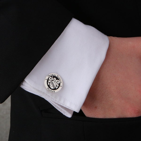 Bespoke Signet Cufflinks - Handcrafted Coat of Arms Cufflinks for Personalized Style - Unforgettable Men's Gift