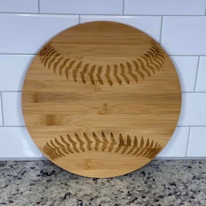 12 inch Bamboo Baseball Cutting board