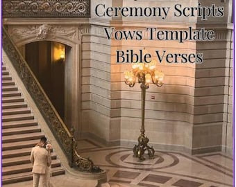 4 Officiant Scripts, PDF Download- Vow template, Bible Verses Bilingual English and Spanish