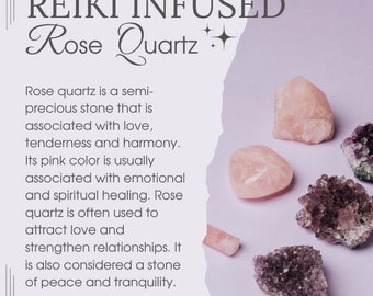Reiki Infused Rose Quartz Crystal- Reiki Healing- Love - Self Worth - Medium Sized Crystal