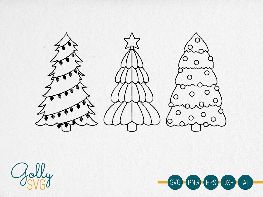Christmas Trees Cut File, SVG, DXF, Personal and Commercial Use, Vinyl
