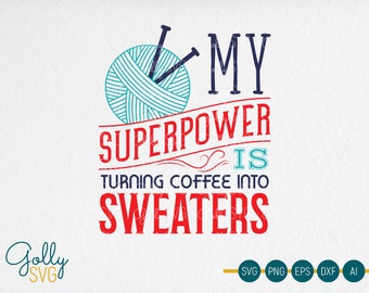Knitting SVG, Knitting Cut File, Knitting Quote, DXF, Vinyl Cut File, Sublimation Art, Cricut, Silhouette, Personal and Commercial Use