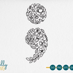 Suicide Prevention and Awareness Semicolon SVG Cut File, Sublimation Art, DXF, Sublimation, Cricut, Silhouette, Personal and Commercial Use