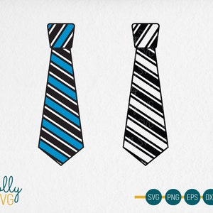 May include: Two neckties with diagonal stripes. One tie has black, white, and blue stripes, the other is black and white. The ties are on a white background. The image includes the text "Golly SVG" and various file type icons.