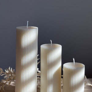 Ribbed pillar candle | home decor | wedding decor | bridal shower | engagement party | gift idea | house decor | handmade | house warming
