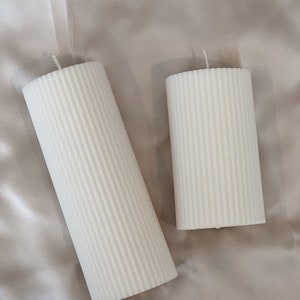Ribbed pillar candle | home decor | wedding decor | bridal shower | engagement party | gift idea | house decor | handmade | Christmas Gift