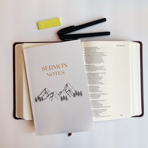 Sermon Notes Journal, Church Notes, Sermon Notebook, Paperback Journal