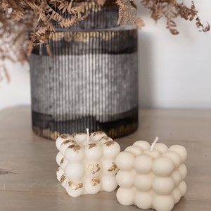 White Modern bubble cube candle | handmade | home decor | bubble cube  candles|