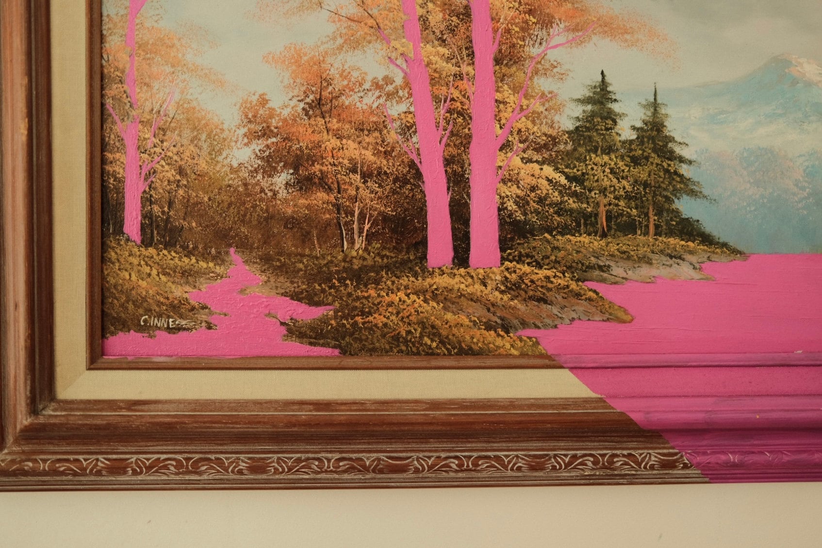 Repurposed Vintage Framed Landscape Painting Etsy