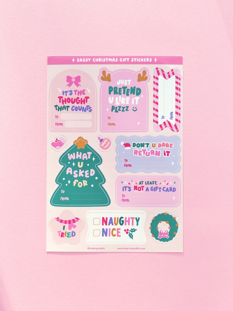 Sassy Christmas Gift Stickers | Holiday Present Tag Labels - Etsy