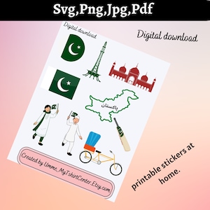 printable Pakistan flag,pakistani stickers, digital download svg,png,Jpg,pdf files, USA letter size, pakistani stickers, laptop stickers.