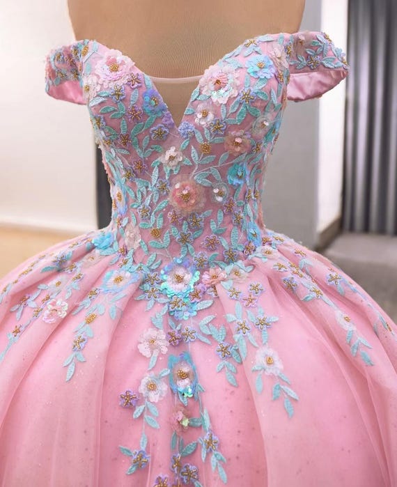 Pink Cinderella Wedding Dress, Cinderella Live Action, Disney Inspired Fairytale, Coloured Echanted Ball Gown
