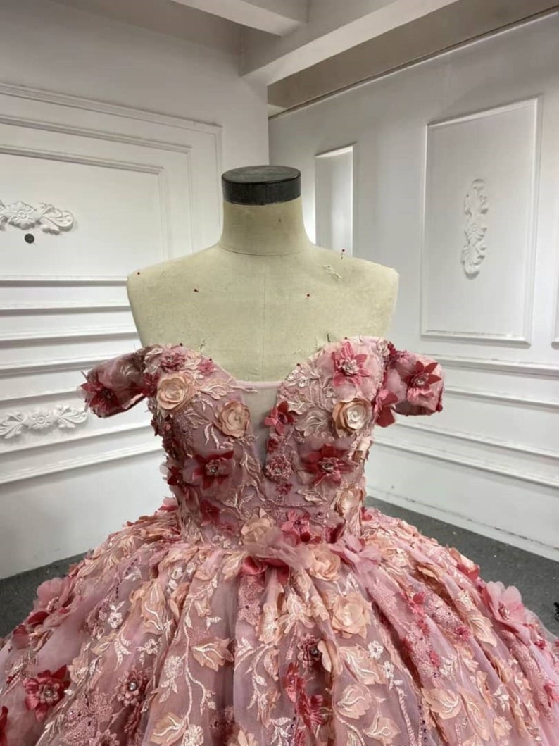 Pink Lace Wedding Dress Fairytale Wedding Bridesmaid Dress White