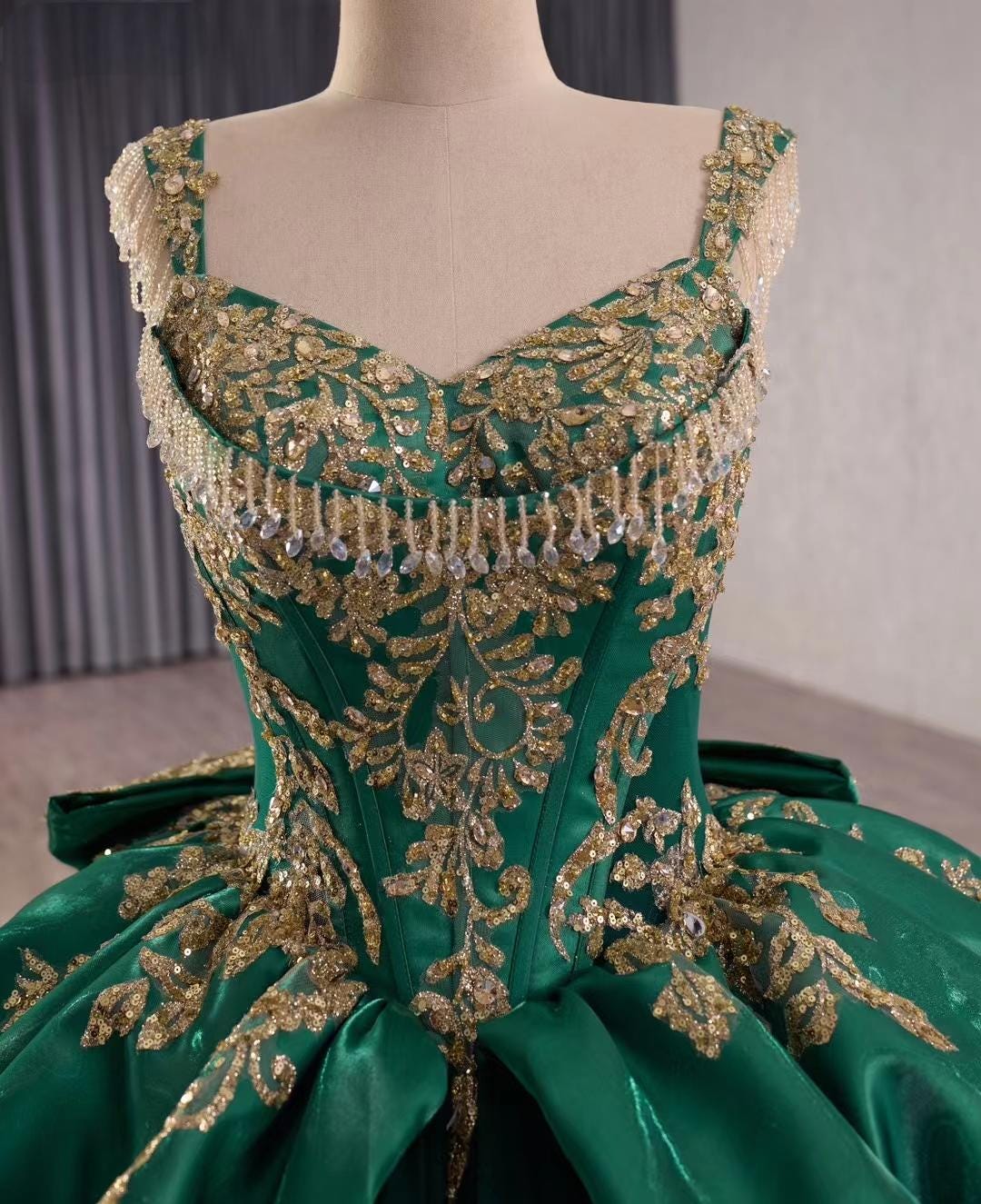 emerald green cinderella dress Cinderella Divine -CDS506 V-Neck Embellished Sheath Dress main image 0