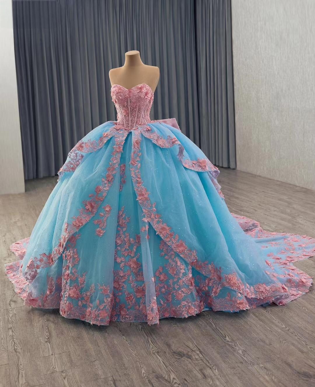 blue cinderella wedding dress Cinderella Couture 8070J Long Quinceanera Dress Black / Small main image 0