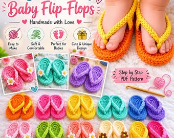 Best Summer Baby Flip-Flops Crochet Pattern PDF | Beginner Friendly Sandals Tutorial | Instant Download